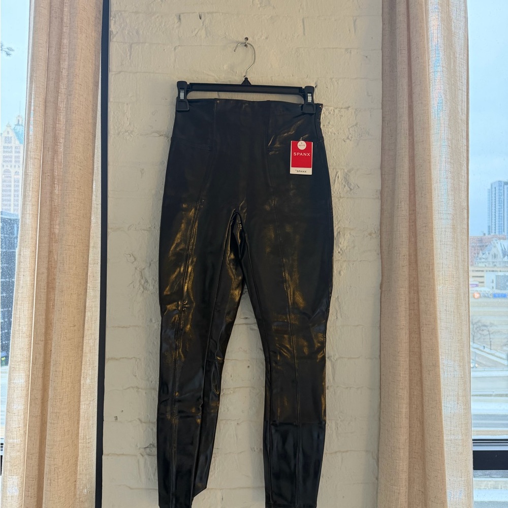 SPANX Faux Leather Black Leggings